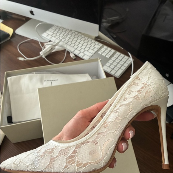 Black Suede Studio - White Lace Stiletto Heel - Picture 3 of 6